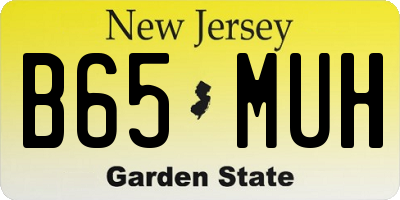 NJ license plate B65MUH