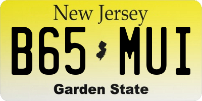NJ license plate B65MUI