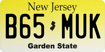 NJ license plate B65MUK