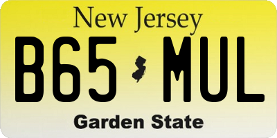 NJ license plate B65MUL