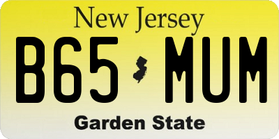 NJ license plate B65MUM
