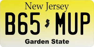 NJ license plate B65MUP
