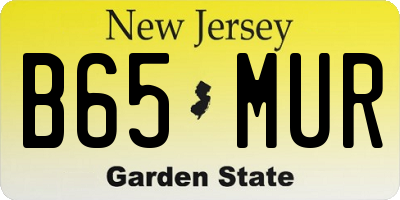NJ license plate B65MUR