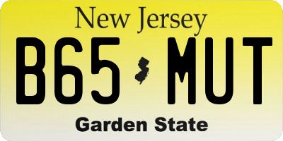 NJ license plate B65MUT