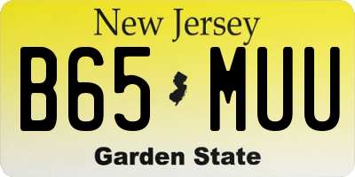 NJ license plate B65MUU