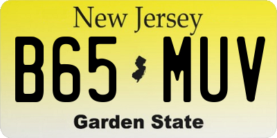 NJ license plate B65MUV