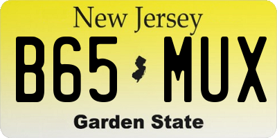 NJ license plate B65MUX