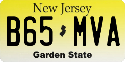 NJ license plate B65MVA