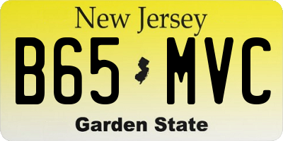 NJ license plate B65MVC