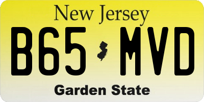 NJ license plate B65MVD
