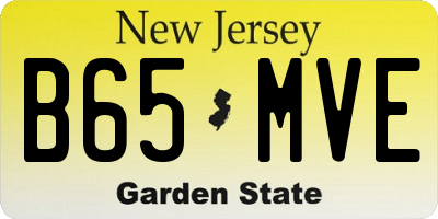 NJ license plate B65MVE