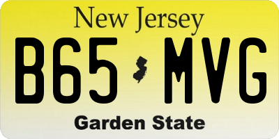 NJ license plate B65MVG