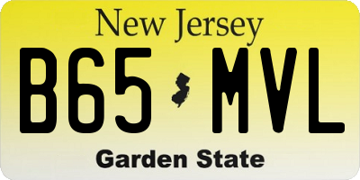 NJ license plate B65MVL