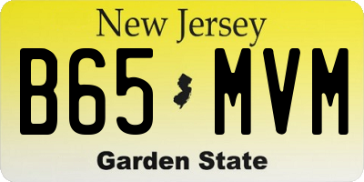 NJ license plate B65MVM
