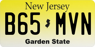 NJ license plate B65MVN