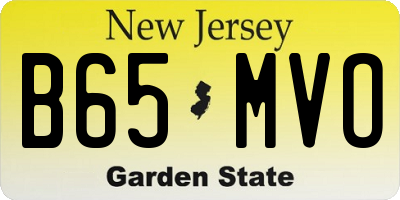 NJ license plate B65MVO