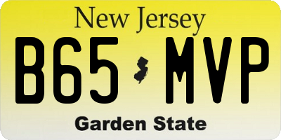 NJ license plate B65MVP