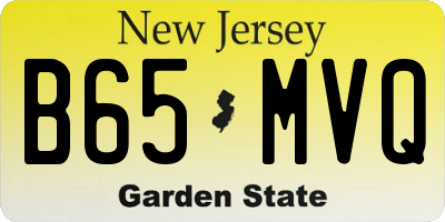 NJ license plate B65MVQ