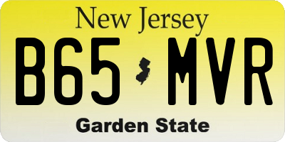 NJ license plate B65MVR