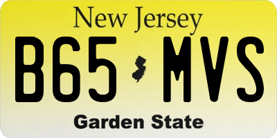 NJ license plate B65MVS