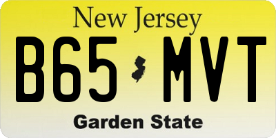 NJ license plate B65MVT