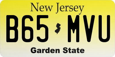 NJ license plate B65MVU