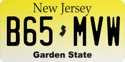 NJ license plate B65MVW