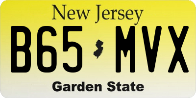 NJ license plate B65MVX