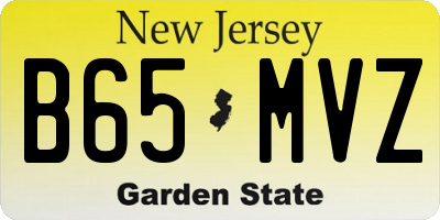 NJ license plate B65MVZ