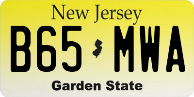 NJ license plate B65MWA