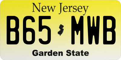 NJ license plate B65MWB