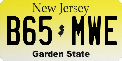 NJ license plate B65MWE