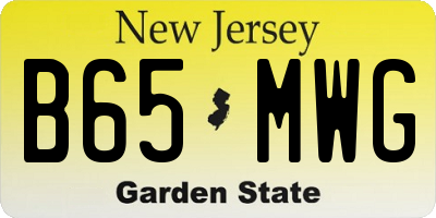 NJ license plate B65MWG