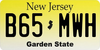 NJ license plate B65MWH