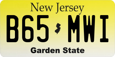 NJ license plate B65MWI