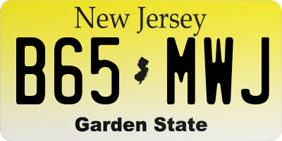 NJ license plate B65MWJ