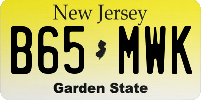NJ license plate B65MWK