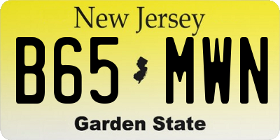 NJ license plate B65MWN