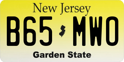 NJ license plate B65MWO
