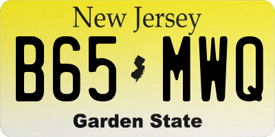 NJ license plate B65MWQ