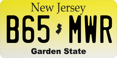 NJ license plate B65MWR