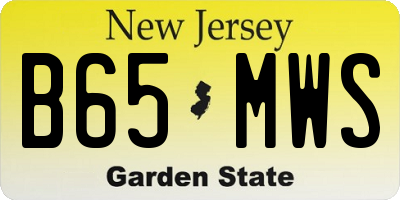 NJ license plate B65MWS