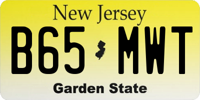 NJ license plate B65MWT