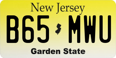 NJ license plate B65MWU