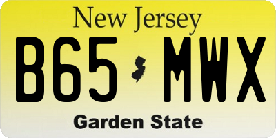 NJ license plate B65MWX