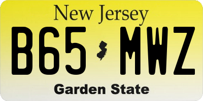 NJ license plate B65MWZ