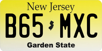 NJ license plate B65MXC