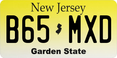 NJ license plate B65MXD