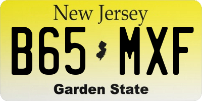 NJ license plate B65MXF