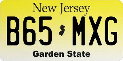 NJ license plate B65MXG